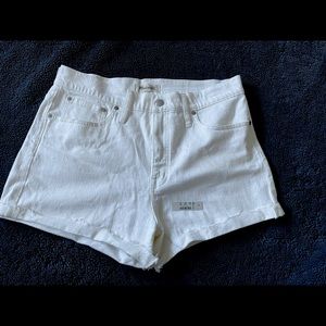 Madewell high-rise denim shorts - white, size 31